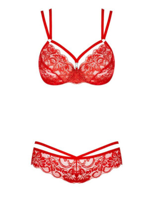 Obsessive 860-SET-3 2 pcs set red  S/M
