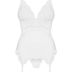 Obsessive 810-COR-2 corset & thong white  S/M