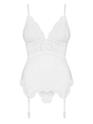 Obsessive 810-COR-2 corset & thong white  S/M