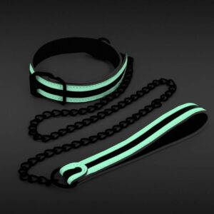 GLO Bondage – Collar and Leash – Green
