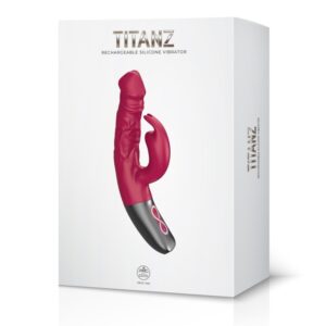 TITANZ 7″ SILICONE RECHARGEABLE VIBRATOR IN PINK