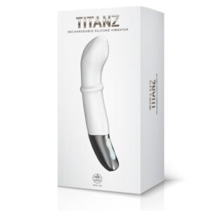 TITANZ 7″ SILICONE RECHARGEABLE VIBRATOR IN IVORY WHITE