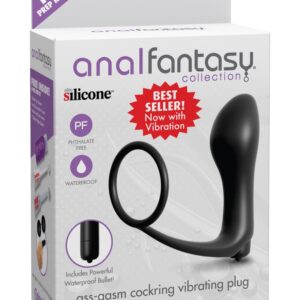 Ass-Gasm Cockring Vibrating Plug Black