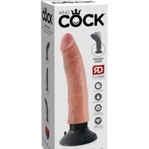 King Cock 7″ Vibrating Cock  Light