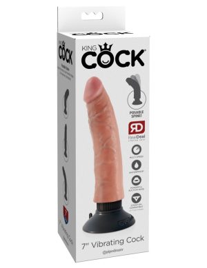 King Cock 7″ Vibrating Cock  Light King Cock 7″ Vibrating Cock  Light