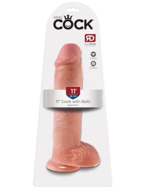 King Cock 11″ Cock with Balls  Light