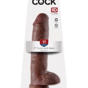 King Cock 11″ Cock with Balls  Brown