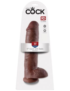 King Cock 11″ Cock with Balls  Brown