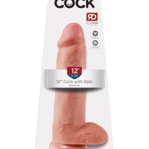 King Cock 12″ Cock with Balls  Light