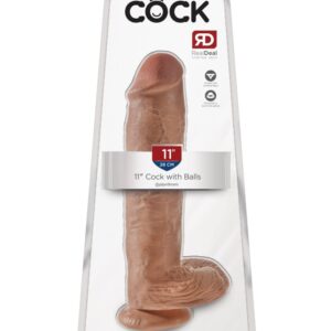 King Cock 11″ Cock with Balls  Tan