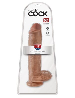 King Cock 11″ Cock with Balls  Tan