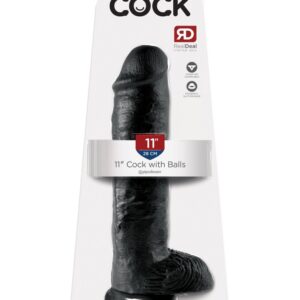 King Cock 11″ Cock with Balls Black