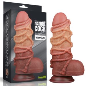 9.5” Dual layered Platinum Silicone Cock with Rope_B15O50_3