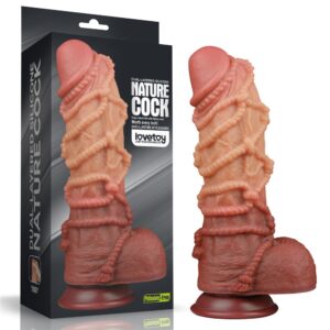10.5” Dual layered Platinum Silicone Cock with Rope