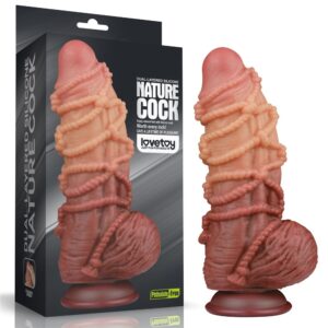 9.5” Dual layered Platinum Silicone Cock with Rope_B15O50_3